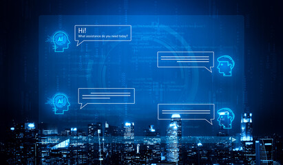 AI chatbot interface facilitates communication, chatbot, and AI interaction for automated user...