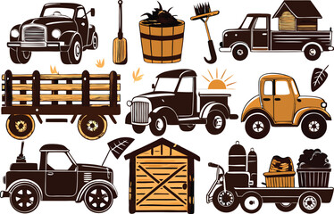 Rusty Farm Truck with Crates &ndash; Vintage Countryside Equipment Scene

