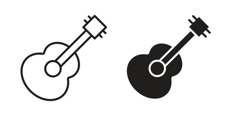 Ukulele icon vector illustration on a transparent background.
