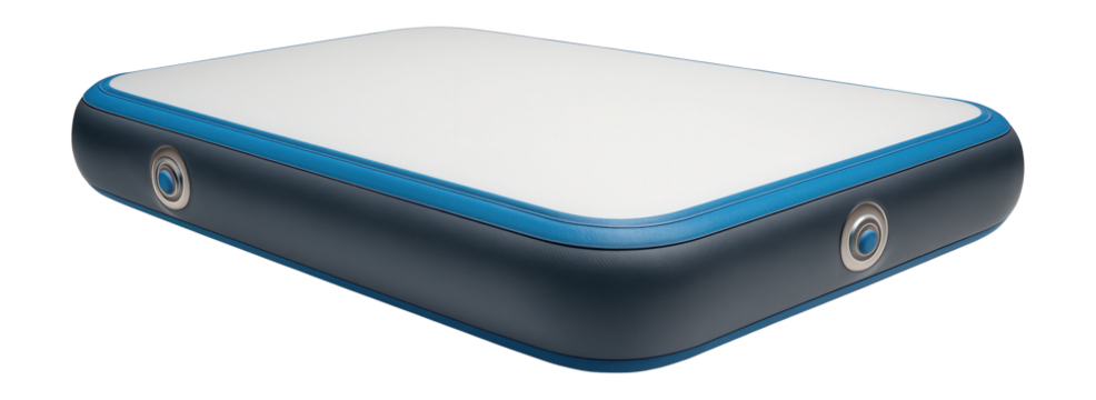 Rigid inflatable swim platform with reinforced seams and air valves