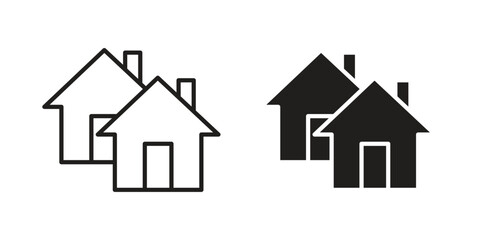 Terraced Houses icon vector illustration on a transparent background.
