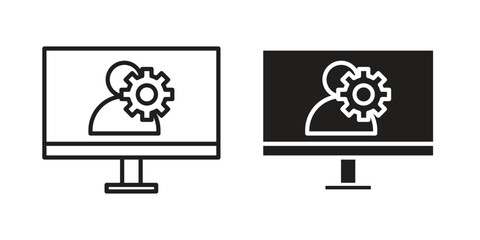 Tech support icon vector illustration on a transparent background.