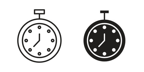 Stopwatch icon vector illustration on a transparent background.