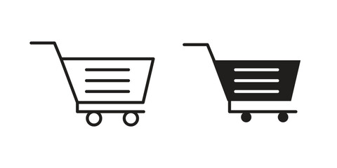 Shopping cart icon vector illustration on a transparent background.