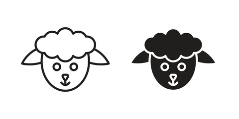 Sheep icon vector illustration on a transparent background.