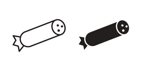 Salami icon vector illustration on a transparent background.