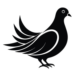 Stylized Silhouette of a Bird in Profile Elegant Avian Vector Illustration