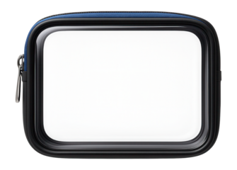 Transparent toiletry bag with zipper closure for airport security checks