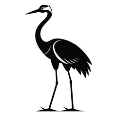 Obraz premium Elegant Silhouette of a Graceful Crane A Symbol of Longevity and Tranquility