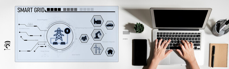 Smart grid system integrating renewable energy sources, energy storage, smart inverters, and demand...