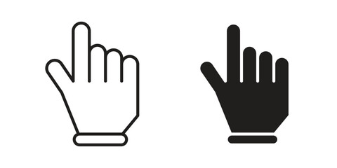 Fototapeta premium Pointing hand icon vector illustration on a transparent background.
