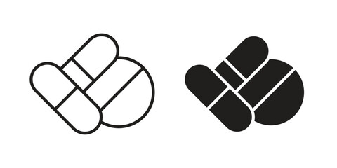 Pills icon vector illustration on a transparent background.
