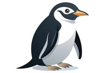Fototapeta premium A Cute Cartoon Penguin Standing Tall with a Gentle Expression and Shiny Eye