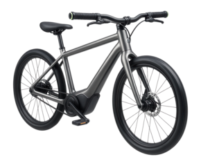 Electric step-over bike with a high crossbar and ergonomic grips for sporty rides