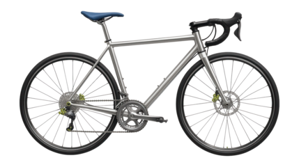 Aluminum road bike with drop handlebars and thin tires for long-distance cycling