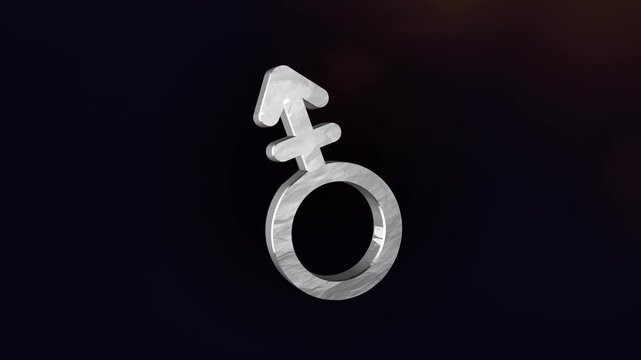 3d render of a Androgyne Gender Symbol 3d Animation