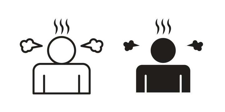 Irritated human icon vector illustration on a transparent background.