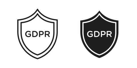 GDPR shield icon vector illustration on a transparent background.