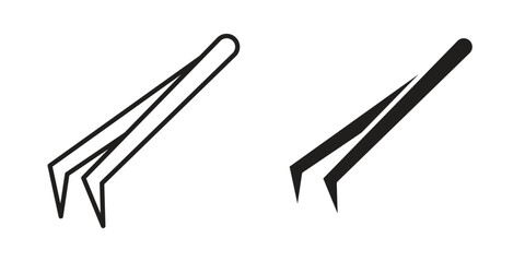 Eyebrow tweezers icon vector illustration on a transparent background.