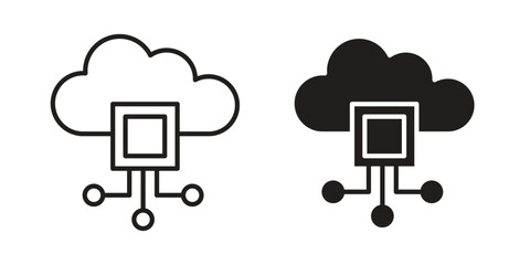 edge computing icon vector illustration on a transparent background.