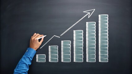 business woman drawing graph