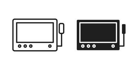 EKG monitor icon vector illustration on a transparent background.