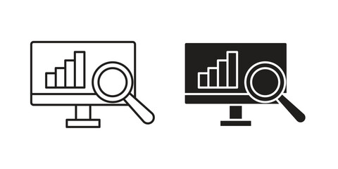Data Analysing icon vector illustration on a transparent background.