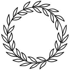 Circular floral wreath made of leaves,