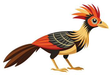 Colorful pheasant bird illustration with decorative feathers and eye-catching plumage, perfect for nature enthusiasts