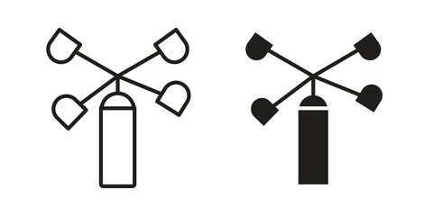 Anemometer icon vector illustration on a transparent background.