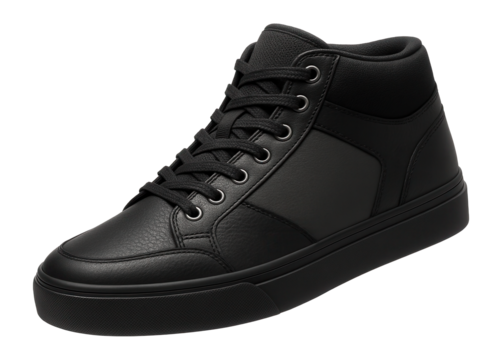 Mid-top skate shoes with contrasting leather panels and durable outsole