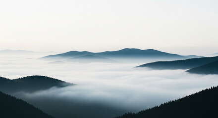 Obraz premium mountain landscape with fog