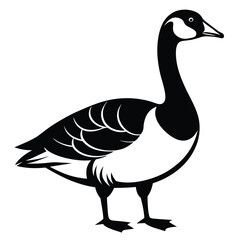 Elegant Canada Goose Illustration in Black and White Striking Wildlife Depiction