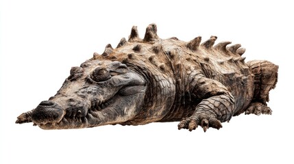 Obraz premium A large crocodile resting, angled view