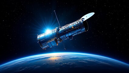 Obraz premium Observatory Satellite Orbiting Earth Capturing Stunning Images of Deep Space