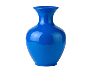A shiny blue vase isolated on a transparent background