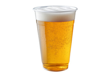 Cold Beer Ale in Plastic Cup PNG Transparent Background