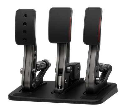 Racing pedals with load cell technology and customizable pedal travel