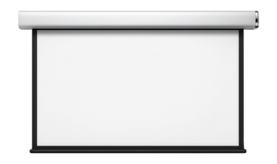 In-ceiling tensioned screen with a silent motor and infrared remote compatibility