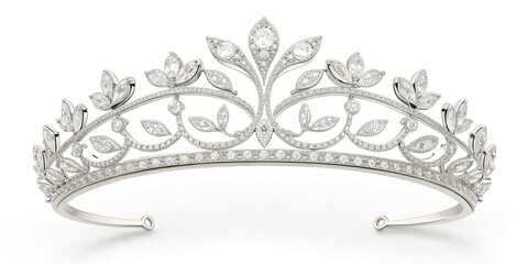 Elegant Diamond Tiara with Floral Design, a Symbol of Royalty and Luxury