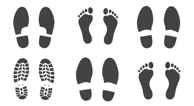 Diverse Footprint Impressions Exploring Unique Footprint Variations and Textured Shoe Print Styles