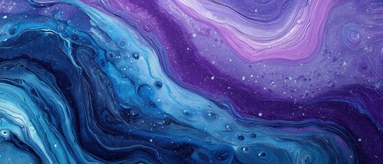 Cosmic Swirl: A mesmerizing abstract painting of swirling blues and purples, reminiscent of a galaxy.