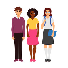 Diverse Student Group Vector Art Educational Resources & Back to School