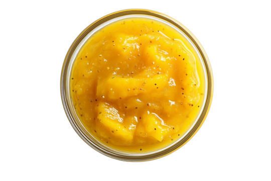 Fresh Mango Chutney from Above in Transparent Background