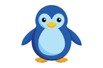 Adorable Cartoon Penguin Illustration with Blue and Light Blue Color Palette Perfect for Childrens Content and Winter Themes