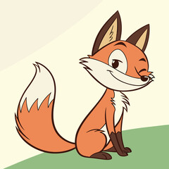 Obraz premium red fox cartoon, Fox winking