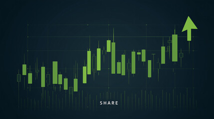 Naklejka premium Market growth graph analysis financial sector data visualization digital environment aerial view economic trends