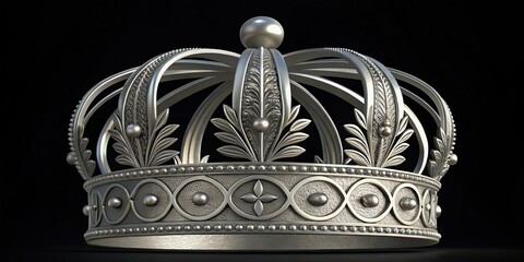 Regal Crown of Silver Majesty A Study in Royal Ornamentation and Craftsmanship