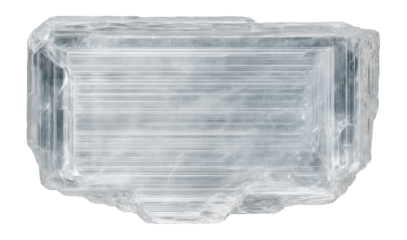 Tabular barite crystal with transparent, colorless appearance