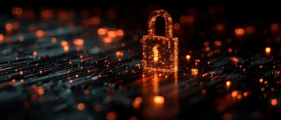 Cybersecurity: Digital Lock on a Circuit Board